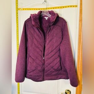 Victory Outfitters Zip Up Hoodie with Soft Fuzzy Lining Size XL Purple